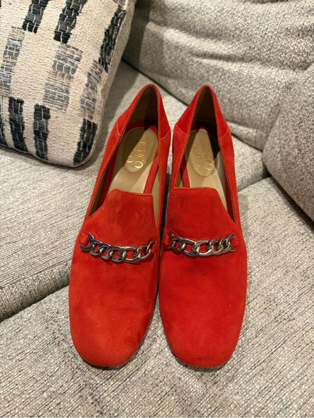 Franco Sarto Red Suede Heels